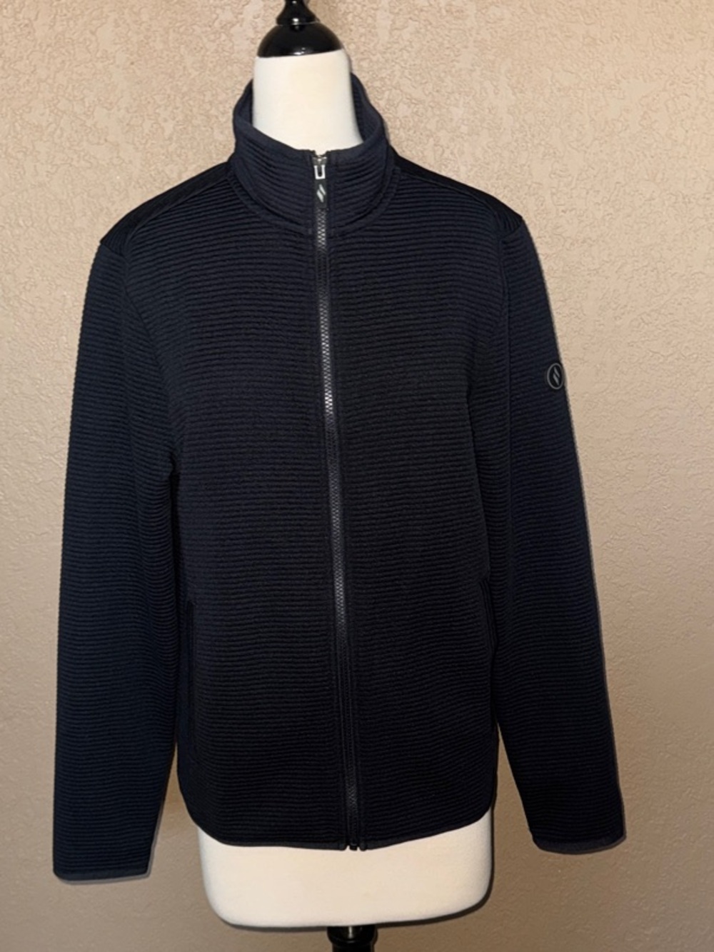 Skechers Hoodless Hoodie Full-Zip Ribbed Zip Up Jacket